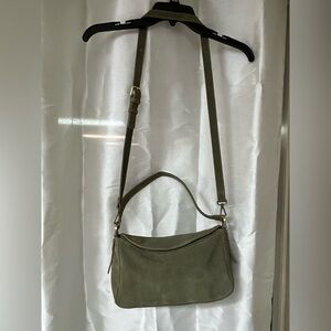Genuine suede Elegant Olive Crossbody Bag